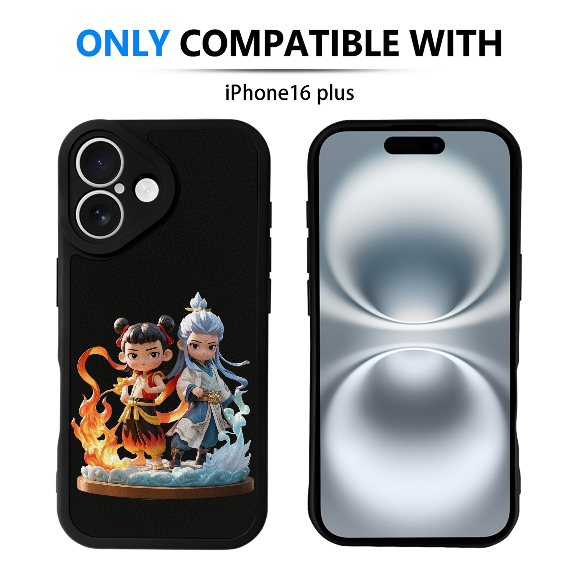 （画像用） Ne Zha 2 ナタ 魔童の大暴れ 【iPhone 16シリーズ対応】シリコンスマホケース（レザー調） 材質：シリコン